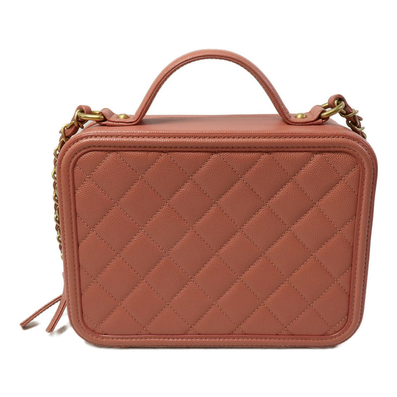 CHANEL 牛皮皮革Vanity Case鏈帶手挽肩背兩用袋-2