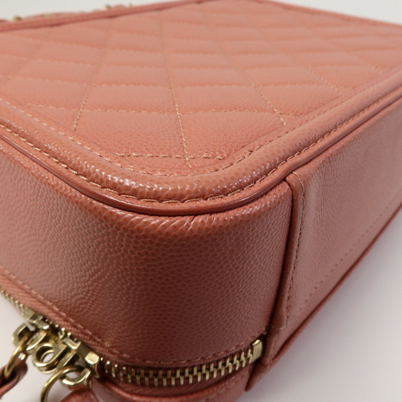 CHANEL 牛皮皮革Vanity Case鏈帶手挽肩背兩用袋-13