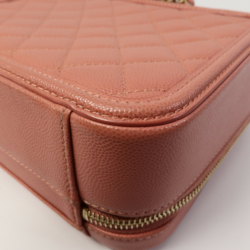 CHANEL 牛皮皮革Vanity Case鏈帶手挽肩背兩用袋-14