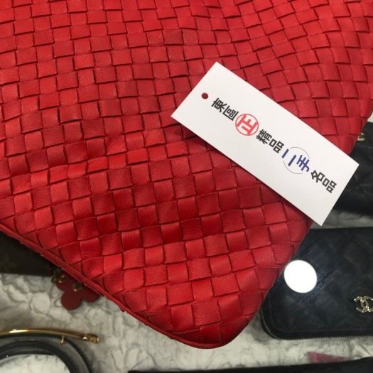 東區正精品㊣ BV BOTTEGA VENETA 紅色編織方形手提包 RZ0541-6