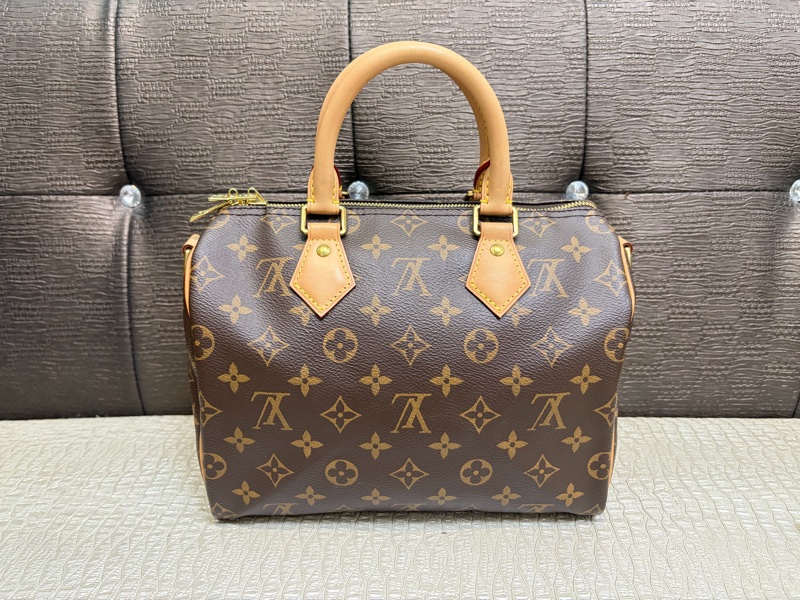 LV 原花金釦Speedy25手提斜背包M41113-1