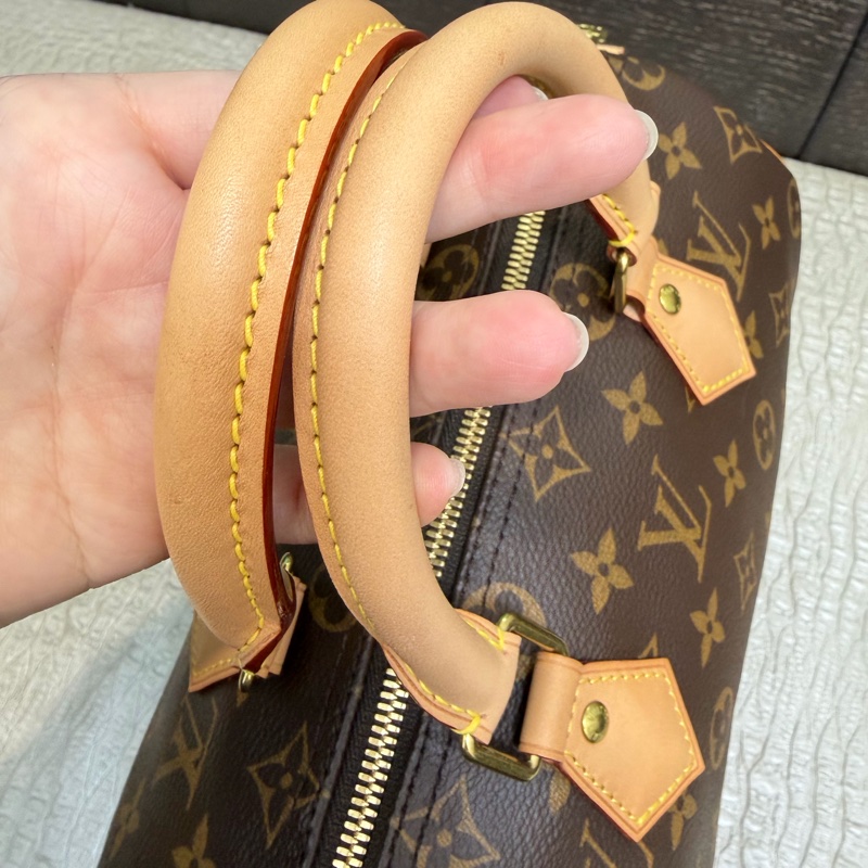 LV 原花金釦Speedy25手提斜背包M41113-5