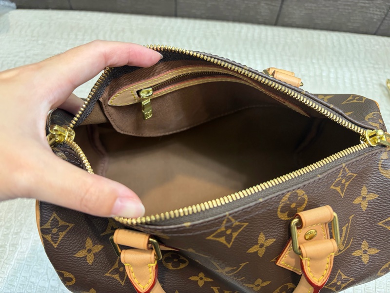 LV 原花金釦Speedy25手提斜背包M41113-7