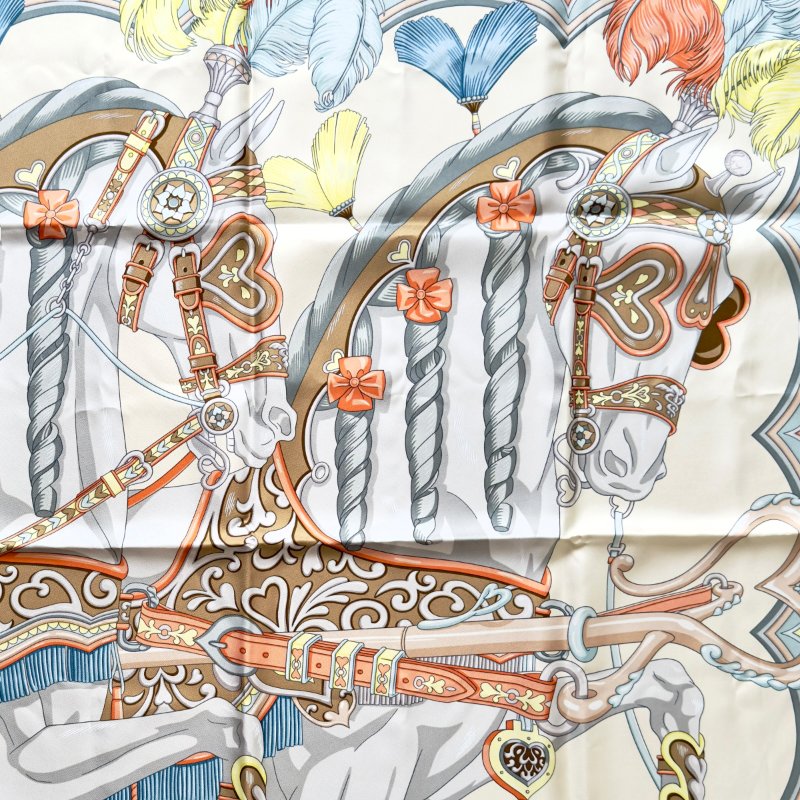 HERMES Harnais de Coeur scarf 90 甜蜜的鞍具 絲巾-2