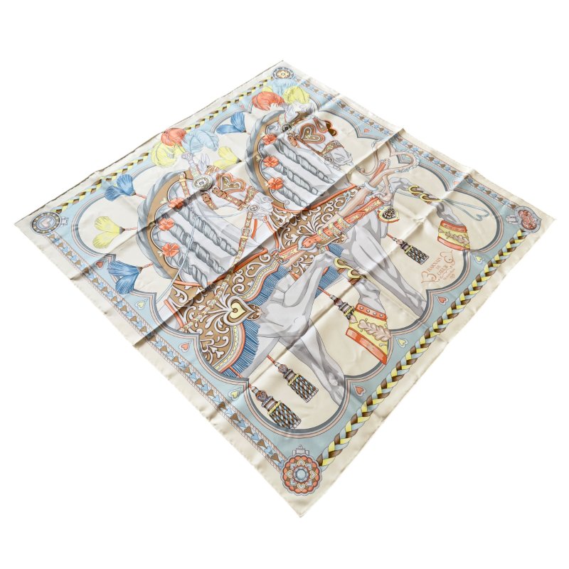 HERMES Harnais de Coeur scarf 90 甜蜜的鞍具 絲巾-3