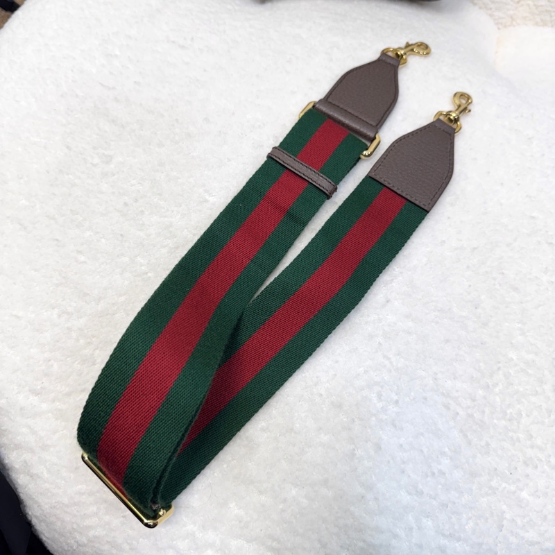 古馳GUCCI棕色拼牛皮Ophidia小號紅綠織帶2用斜背鏈帶包7351-16