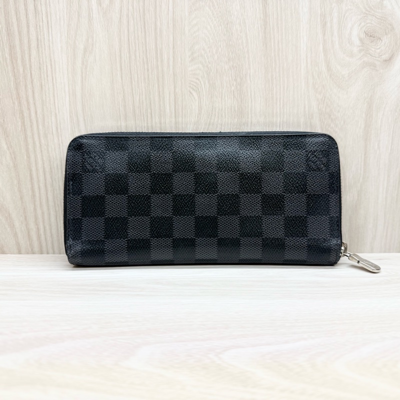 LV✨黑灰棋盤格拉鍊長夾N63095-2