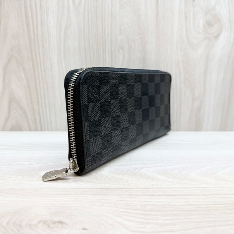 LV✨黑灰棋盤格拉鍊長夾N63095-4