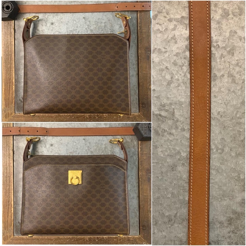 Celine Vintage Monogram Shoulder Bag With Gold Hardware 女裝馬蹄扣老花側/斜孭袋-1
