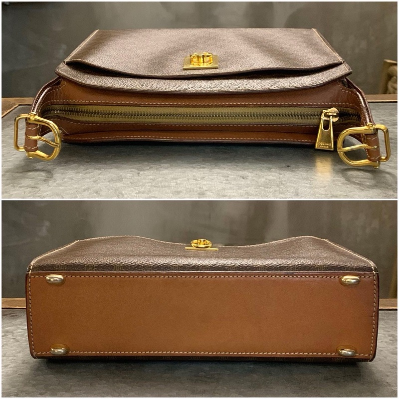 Celine Vintage Monogram Shoulder Bag With Gold Hardware 女裝馬蹄扣老花側/斜孭袋-2