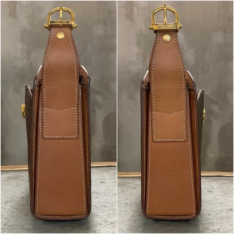 Celine Vintage Monogram Shoulder Bag With Gold Hardware 女裝馬蹄扣老花側/斜孭袋-3