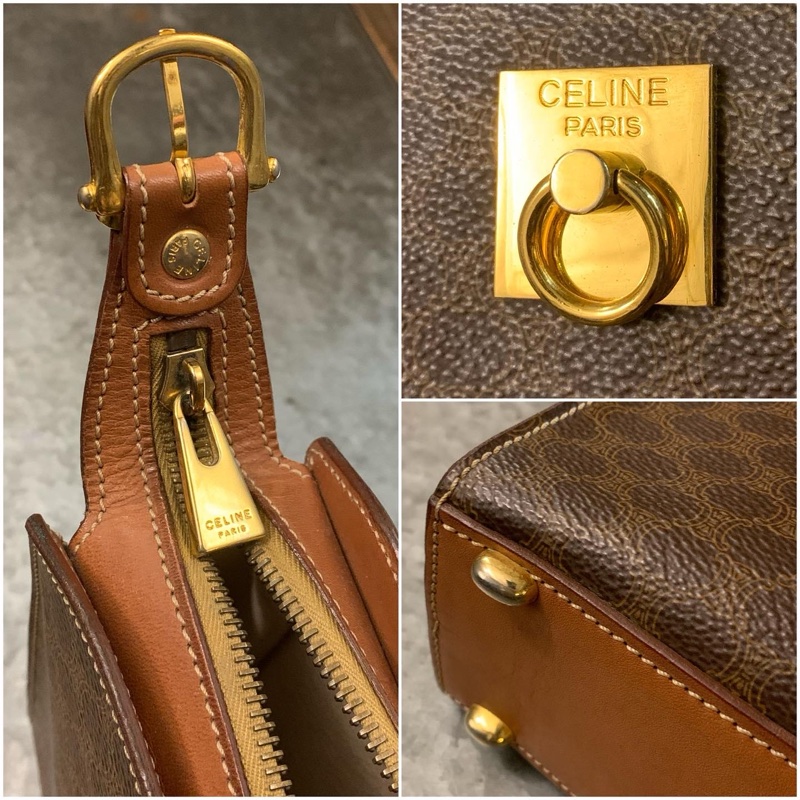 Celine Vintage Monogram Shoulder Bag With Gold Hardware 女裝馬蹄扣老花側/斜孭袋-4