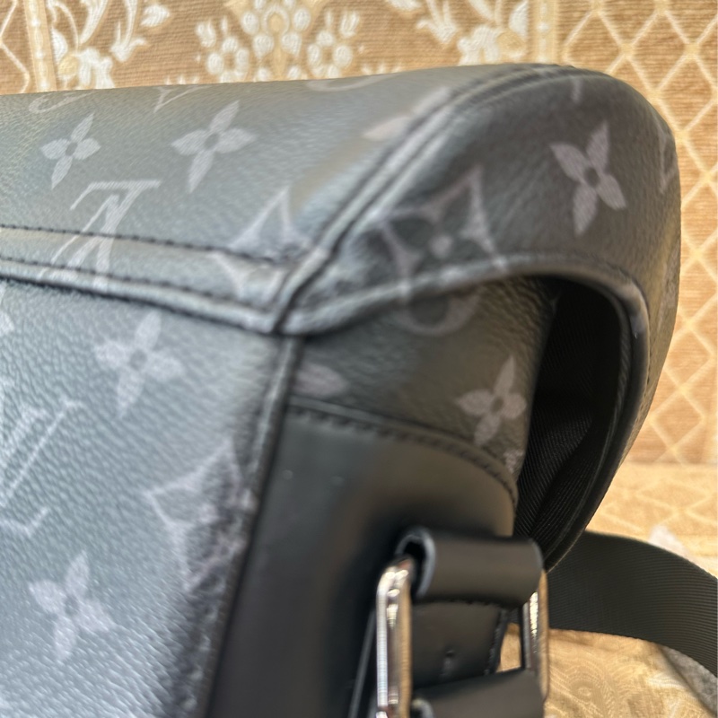 LV 黑灰原花銀釦Messenger Voyager PM下蓋插釦式斜背郵差包M40511-8