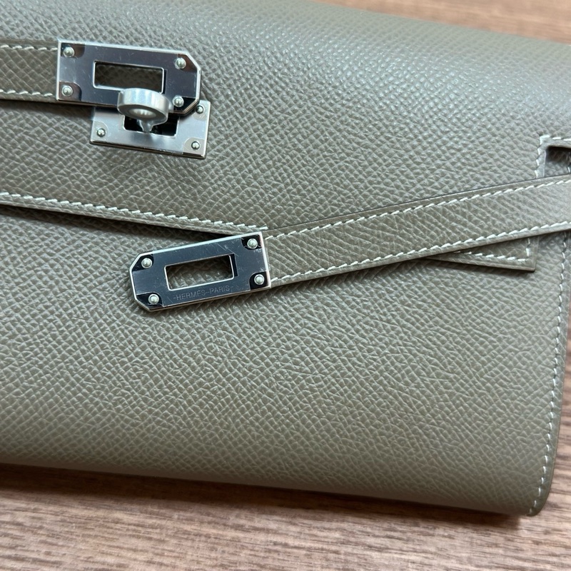 愛馬仕Hermes kelly錢包 kelly long 大象灰銀扣 epsom皮 D刻-8