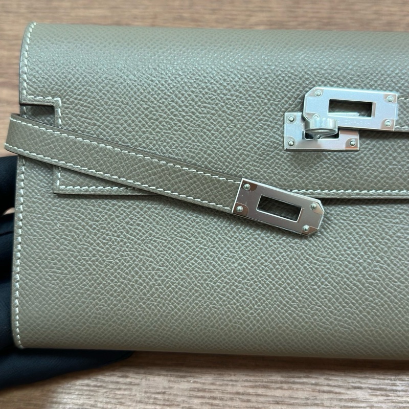 愛馬仕Hermes kelly錢包 kelly long 大象灰銀扣 epsom皮 D刻-9