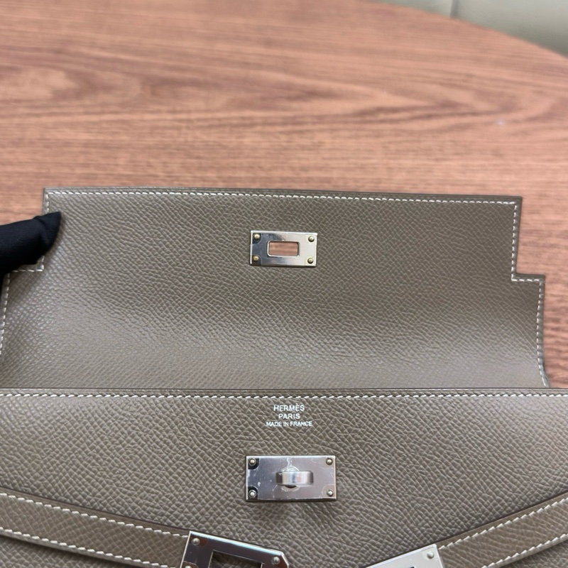 愛馬仕Hermes kelly錢包 kelly long 大象灰銀扣 epsom皮 D刻-11