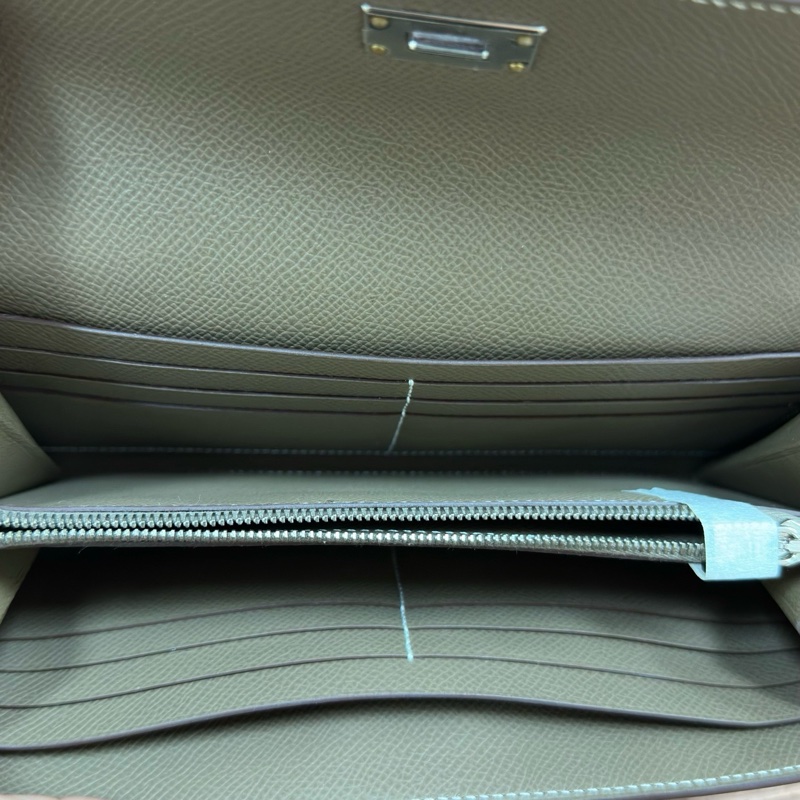 愛馬仕Hermes kelly錢包 kelly long 大象灰銀扣 epsom皮 D刻-13