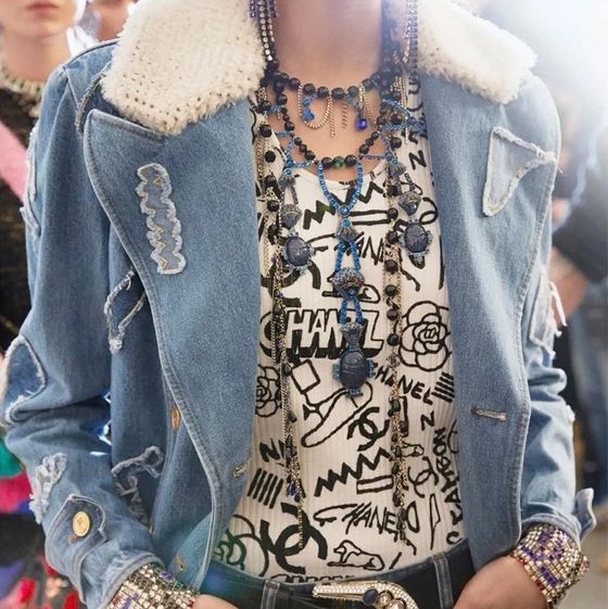 Chanel 2019 黑白塗鴉羅紋背心-3