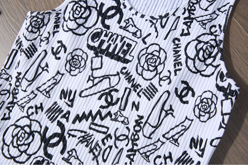 Chanel 2019 黑白塗鴉羅紋背心-6