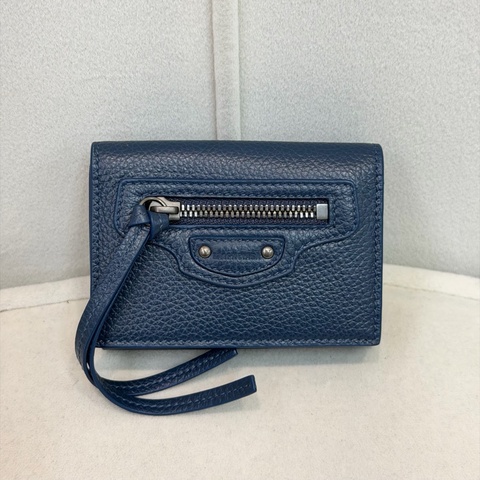 Balenciaga Neo Classic Petrol Blue 三折短夾 XC506