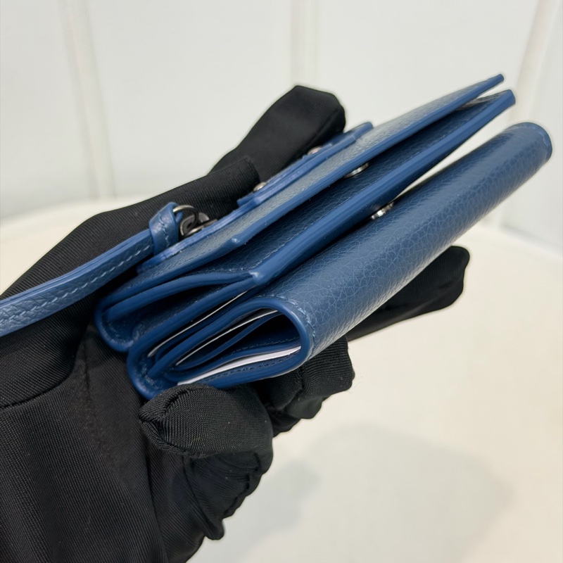 Balenciaga Neo Classic Petrol Blue 三折短夾 XC506-6