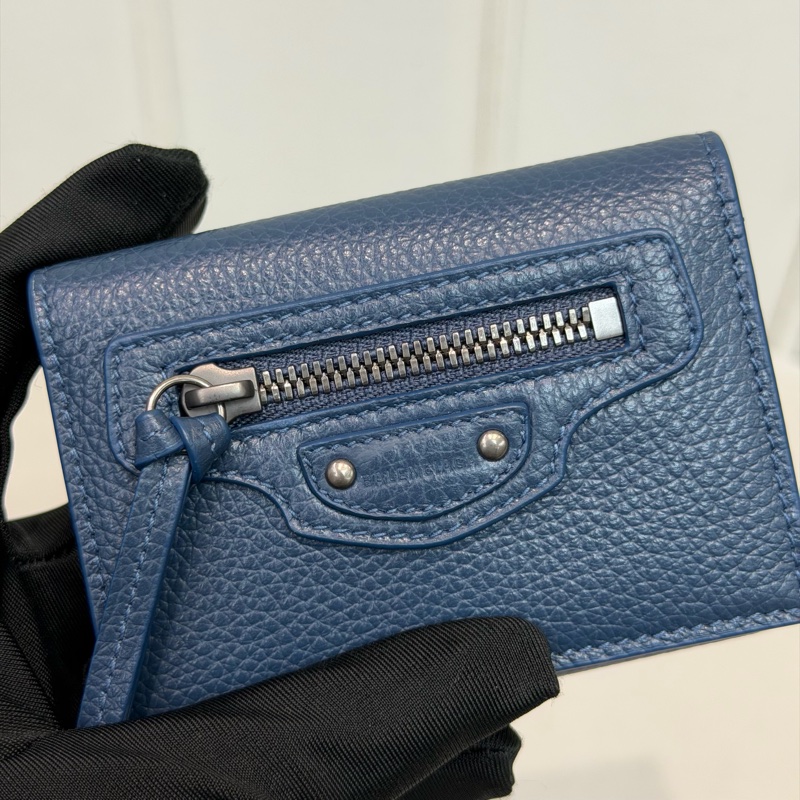 Balenciaga Neo Classic Petrol Blue 三折短夾 XC506-15