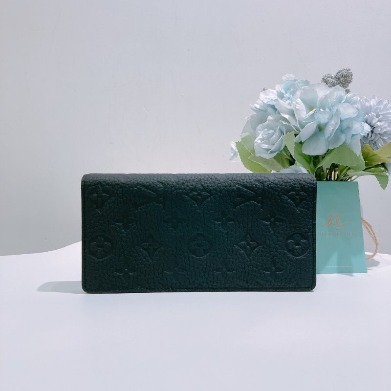 TW4862 Louis Vuitton 路易威登 全黑 長款錢包 皮革压印M69038 Brazza Wallet Monogram Shadow Leather Black-0