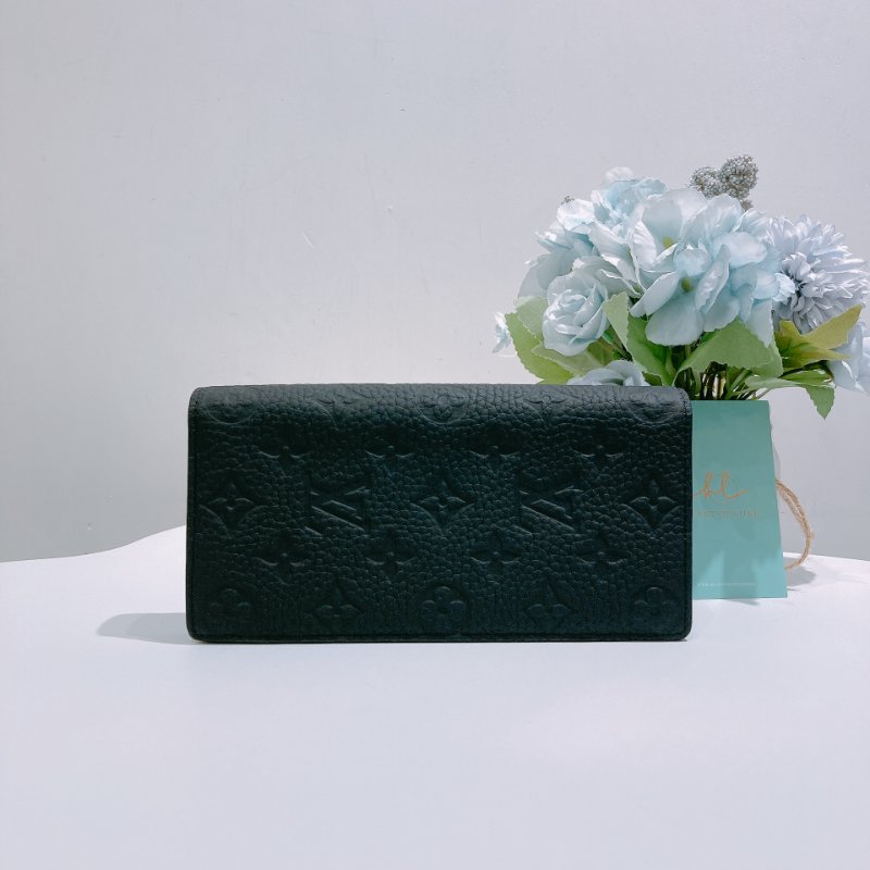 TW4862 Louis Vuitton 路易威登 全黑 長款錢包 皮革压印M69038 Brazza Wallet Monogram Shadow Leather Black-1