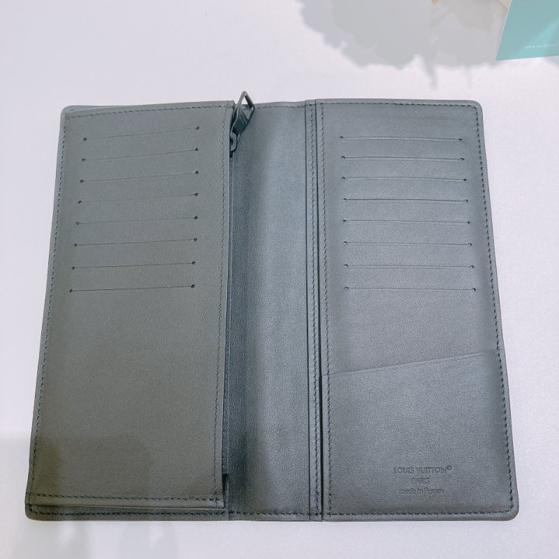 TW4862 Louis Vuitton 路易威登 全黑 長款錢包 皮革压印M69038 Brazza Wallet Monogram Shadow Leather Black-7