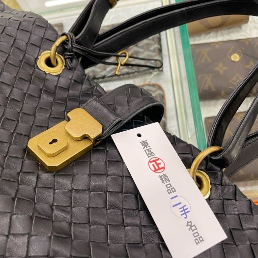 東區正精品㊣BV Bottega Veneta 162197 黑色全皮編織釦子肩背包手提包 RZ3529-8