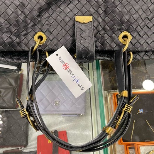 東區正精品㊣BV Bottega Veneta 162197 黑色全皮編織釦子肩背包手提包 RZ3529-9