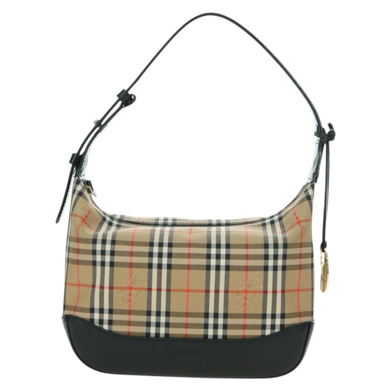 【日本直送】BURBERRY Nova 格紋手提包 帆布 米色 金色 正品 am11634V-1