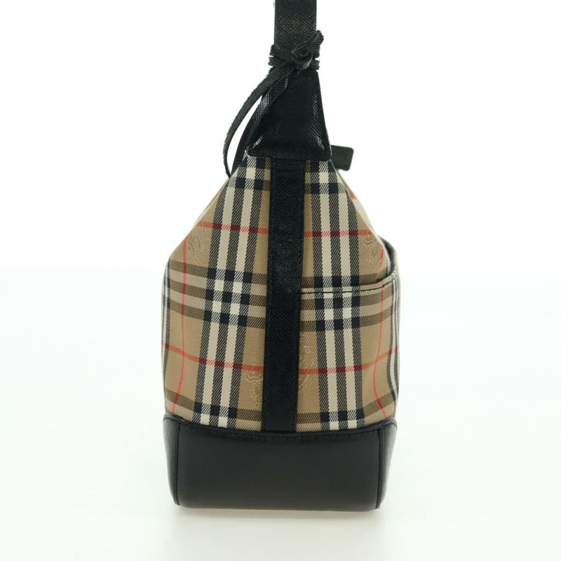 【日本直送】BURBERRY Nova 格紋手提包 帆布 米色 金色 正品 am11634V-3