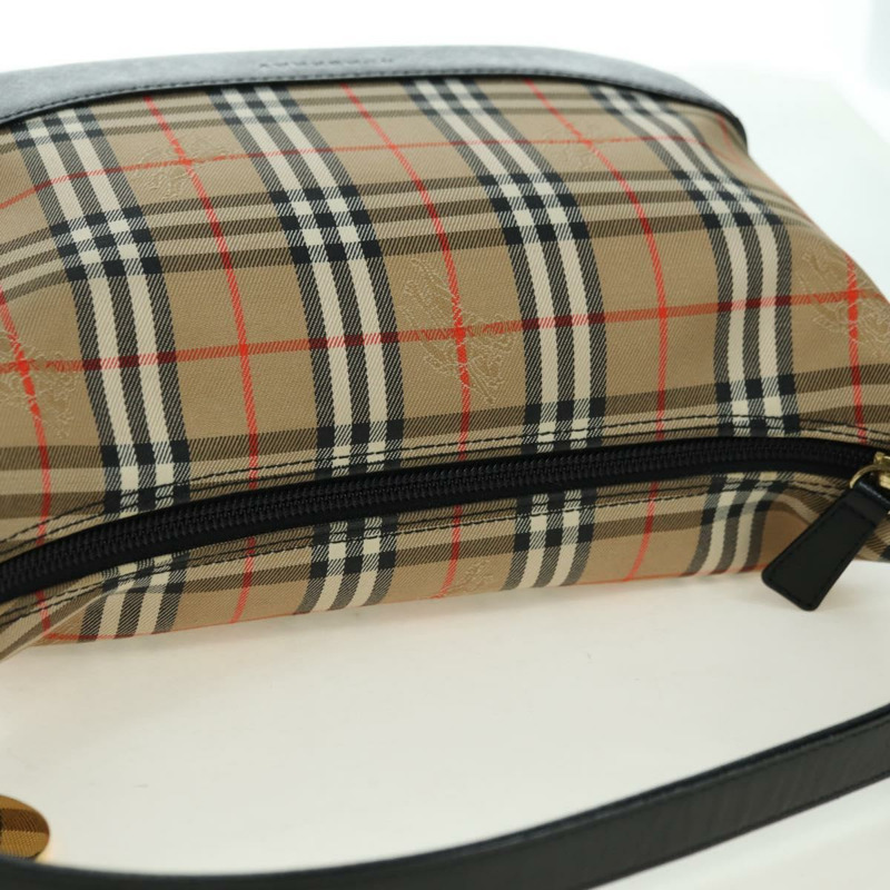 【日本直送】BURBERRY Nova 格紋手提包 帆布 米色 金色 正品 am11634V-5