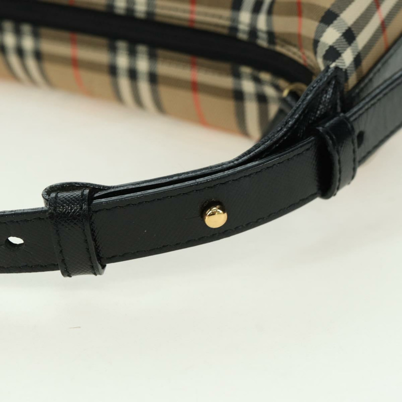 【日本直送】BURBERRY Nova 格紋手提包 帆布 米色 金色 正品 am11634V-7
