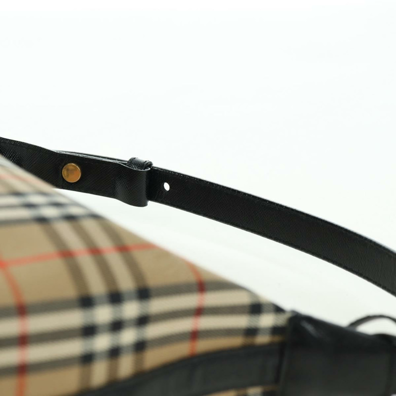 【日本直送】BURBERRY Nova 格紋手提包 帆布 米色 金色 正品 am11634V-8