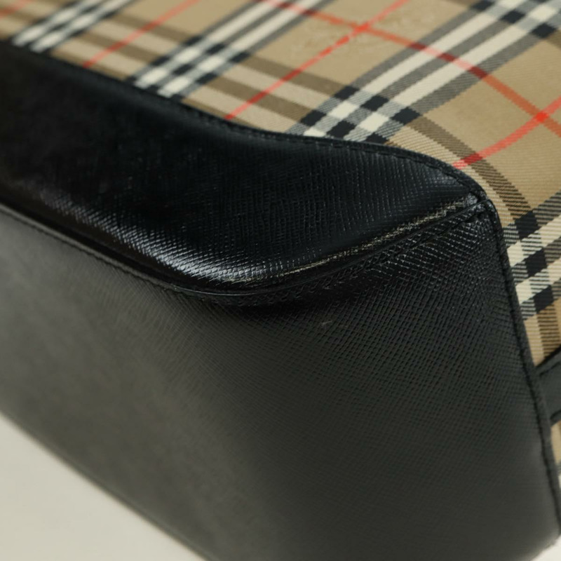 【日本直送】BURBERRY Nova 格紋手提包 帆布 米色 金色 正品 am11634V-13