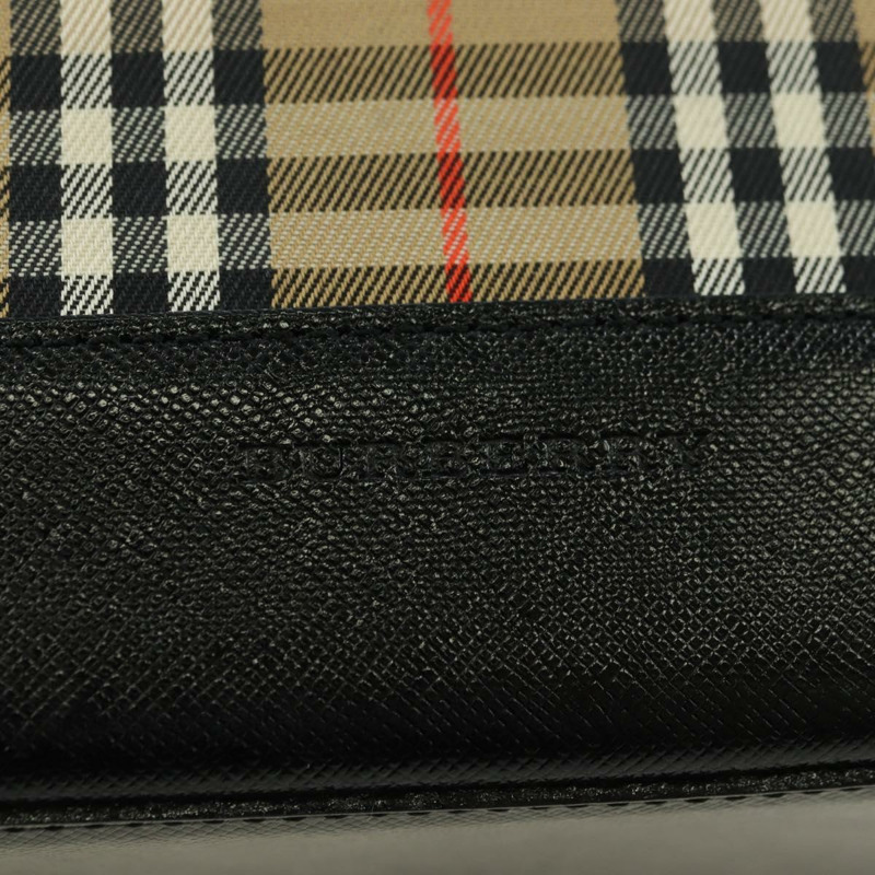 【日本直送】BURBERRY Nova 格紋手提包 帆布 米色 金色 正品 am11634V-14