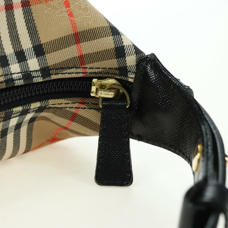 【日本直送】BURBERRY Nova 格紋手提包 帆布 米色 金色 正品 am11634V-15