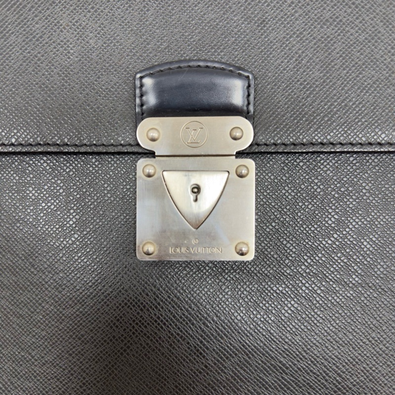 路易威登LOUIS VUITTON 男士公文包38cm 黑色銀扣 鑰匙在-5
