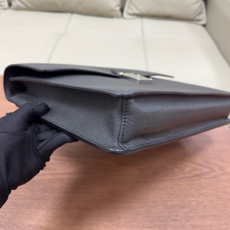 路易威登LOUIS VUITTON 男士公文包38cm 黑色銀扣 鑰匙在-7