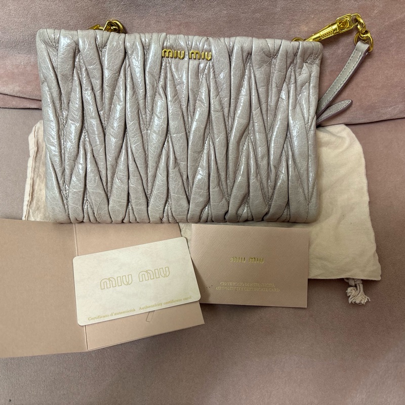 Vintage Miu Miu Matelassé Lux RP0380 皺皺包_粉-6