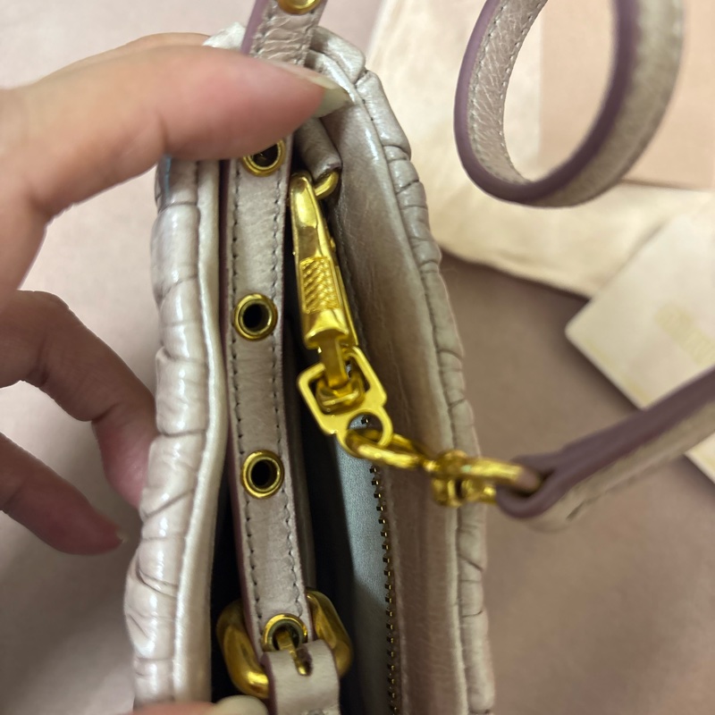 Vintage Miu Miu Matelassé Lux RP0380 皺皺包_粉-14