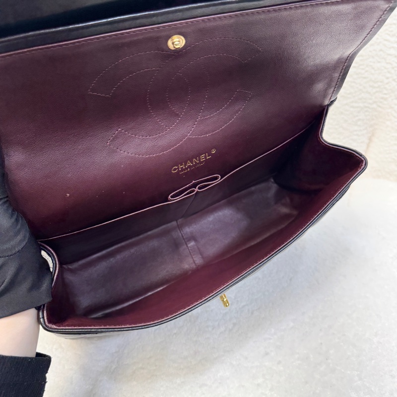 香奈兒CHANEL黑色羊皮金釦JUMBO Classic Flap肩背包A58600 經典CF30🖤-7