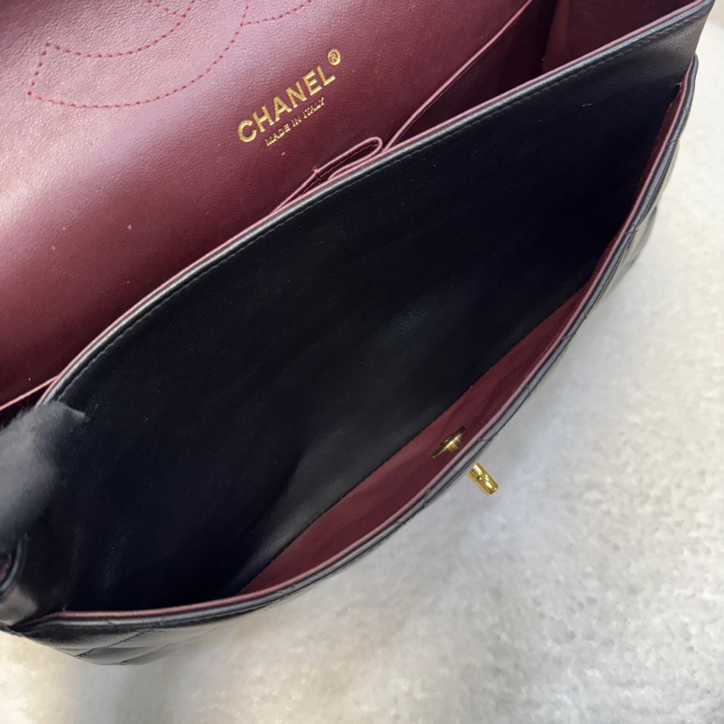 香奈兒CHANEL黑色羊皮金釦JUMBO Classic Flap肩背包A58600 經典CF30🖤-8