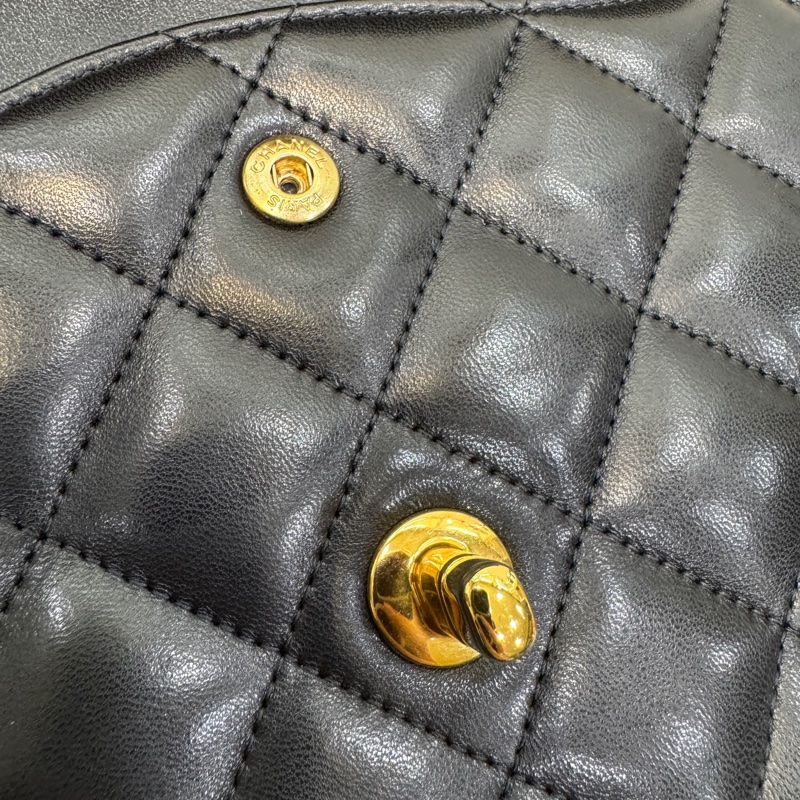 香奈兒CHANEL黑色羊皮金釦JUMBO Classic Flap肩背包A58600 經典CF30🖤-22