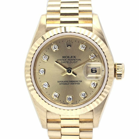 勞力士 Datejust 10P 鑲鑽 69178G 女士腕錶 18K 黃金 40367