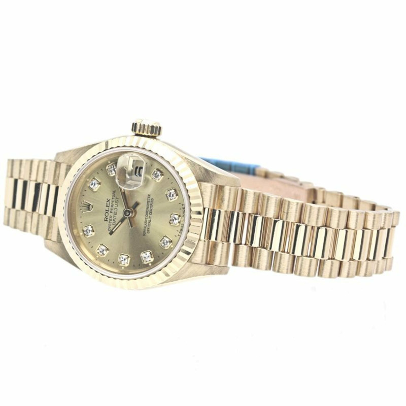 勞力士 Datejust 10P 鑲鑽 69178G 女士腕錶 18K 黃金 40367-2