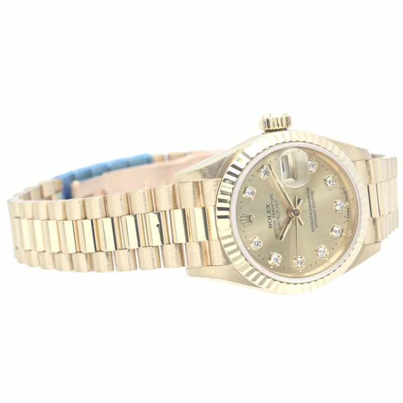 勞力士 Datejust 10P 鑲鑽 69178G 女士腕錶 18K 黃金 40367-4