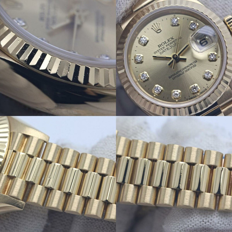 勞力士 Datejust 10P 鑲鑽 69178G 女士腕錶 18K 黃金 40367-8